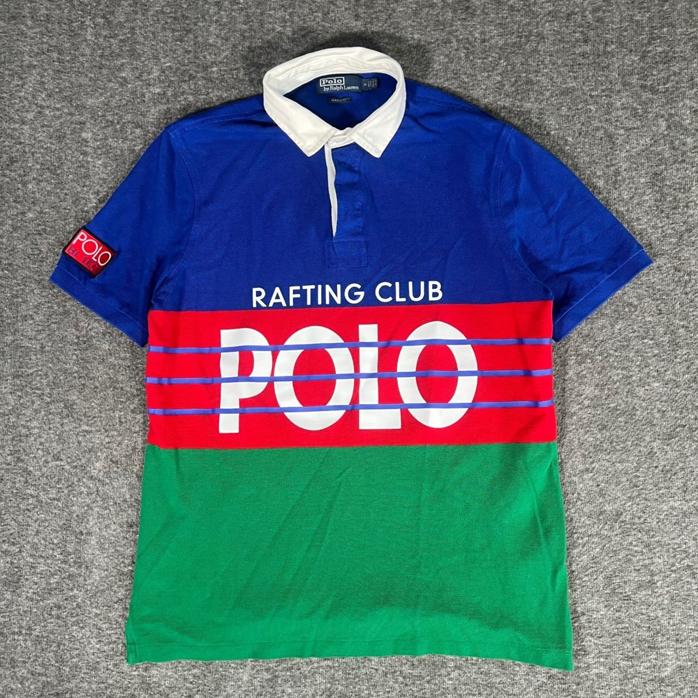 Vintage Polo Ralph Lauren Hi Tech Rafting Club Polo Shirt Mens Medium Colorblock